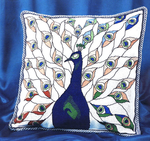 Art Nouveau Peacock Cushion