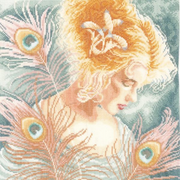 Young Woman with Peacock Feathers