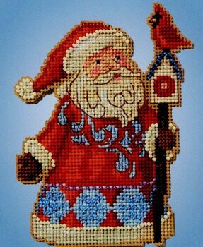 Santa and Cardinal Birdhouse