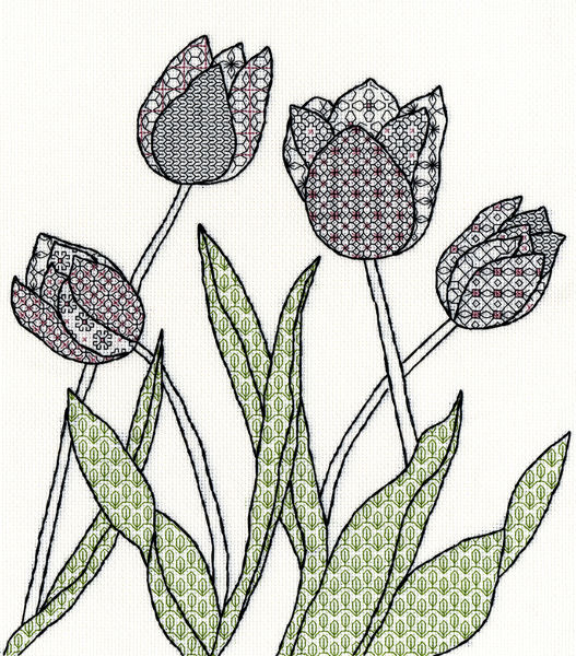 Blackwork Tulips