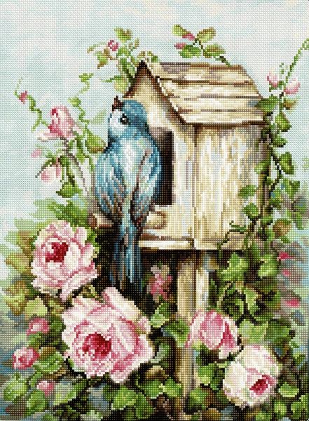 Birdhouse with Roses