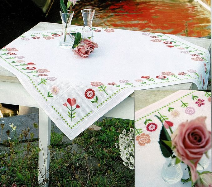 Pink Flower Table Cover