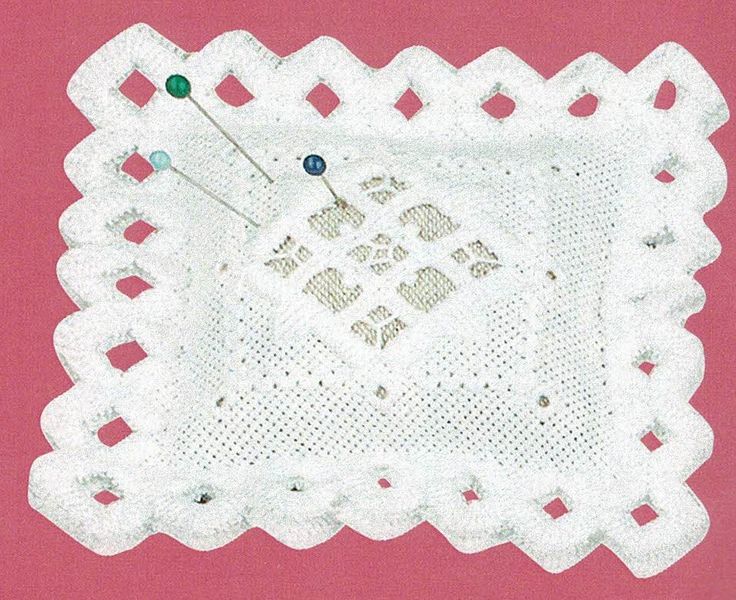 Hardanger Pin Cushion with Picot Edge