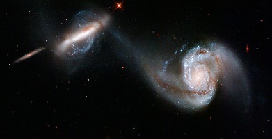 Arp 87 (NGC 3808A and NGC 3808B), 200 million years ago, Space Telescope