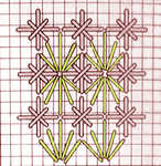 Fan stitch with Double Cross Stitch