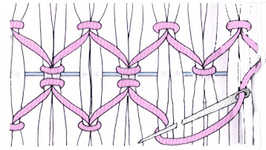 Smocking diamond stitch