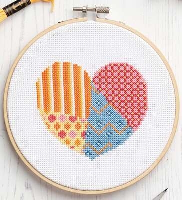 Patchwork Hearts Orange