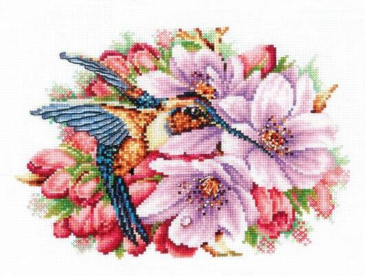 Hummingbird in Flowers