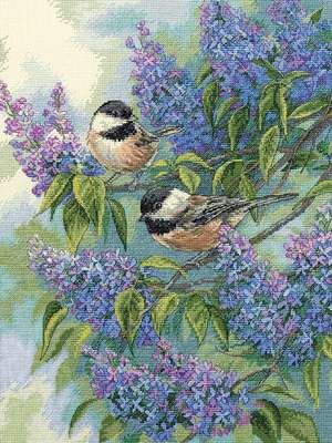 Chickadees and Lilacs