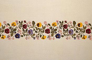 Pansies and apple blossom table cover
