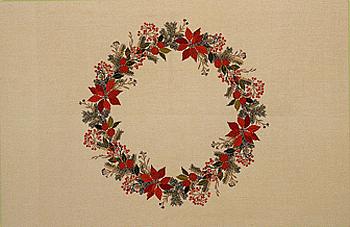 Circle of Poinsettia table cover
