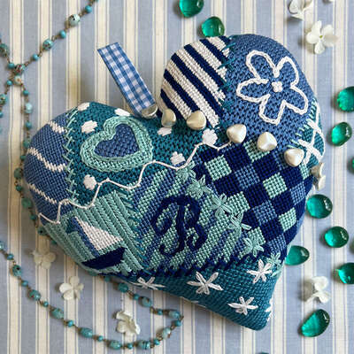 Blue and White Heart