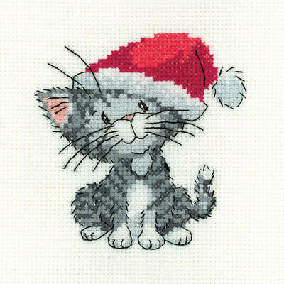 Silver Tabby Christmas Kitten