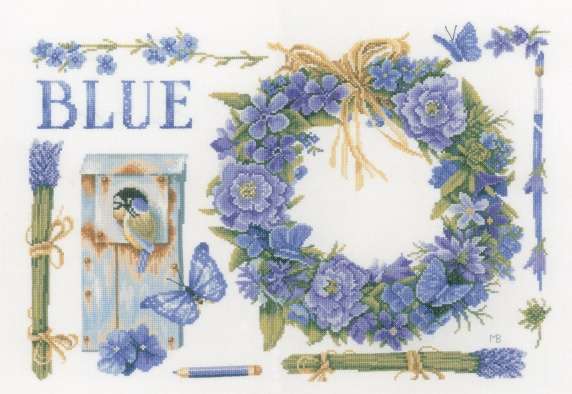 Lavender Wreath and Blue Tit