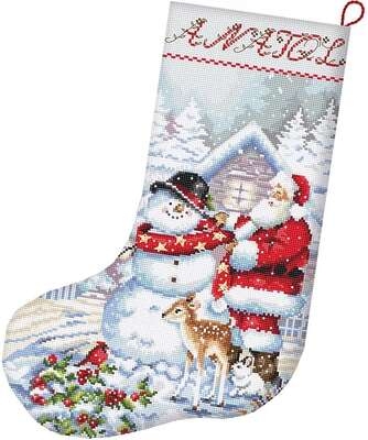 Snowman and Santa Stocking