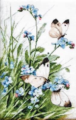 Butterflies and Bluebird Flowers