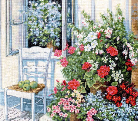 Terrace with Flowers