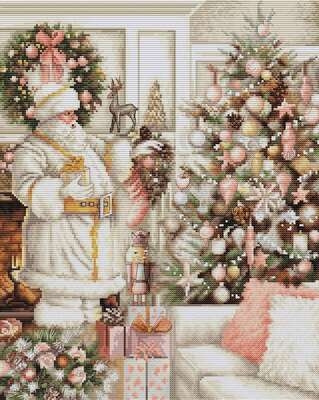 White Santa with Christmas Tree