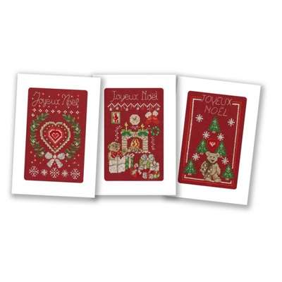Lot de 3 cartes joyeux Noël