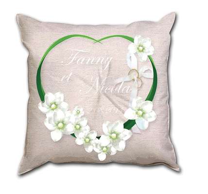 Coussin mariage Fleurs blanches