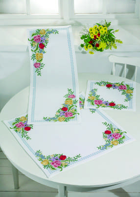 Coloured Roses Table Mat - click for larger image