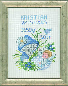 Baby boy with toadstools birth record - click for larger image
