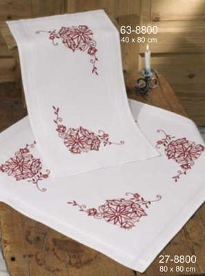 Red Floral Table Cover - click for larger image