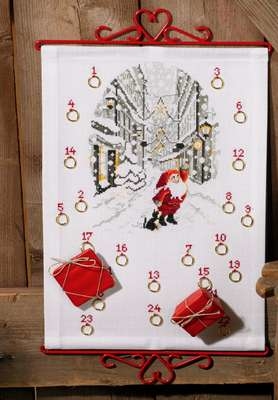 Santa's Elf in Snowy Street Advent Calendar