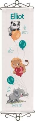 Baby Birth - Turquoise Balloons - click for larger image