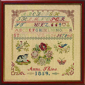 1859 Anna Theis Sampler - click for larger image