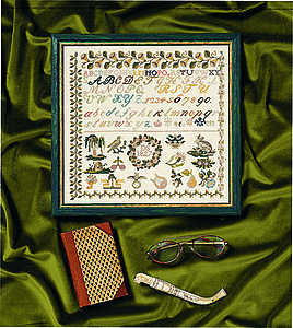 Biedermeier 1827 sampler - click for larger image