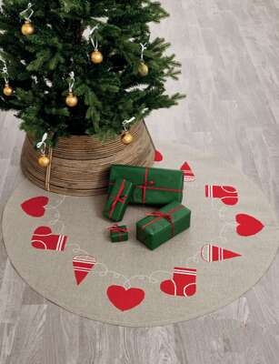 Heart and Cones Tree Skirt - click for larger image