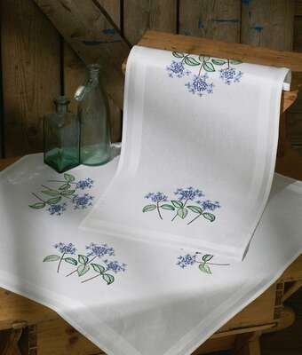 Blue Hydrangea Table Runner - click for larger image