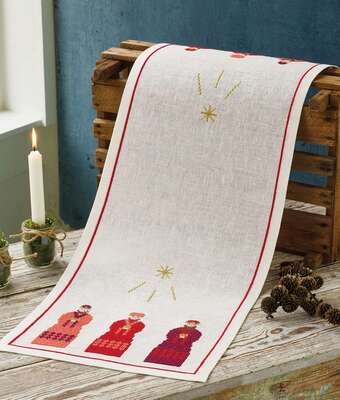 Three Wise Men Red Table Runner