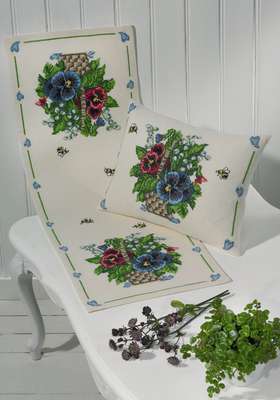 Pansies Table Runner - click for larger image