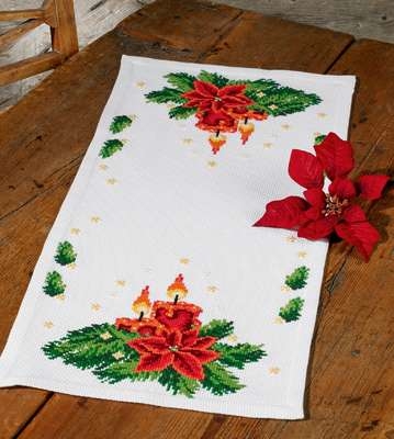 Christmas Candle Table Runner - click for larger image