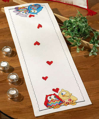 Owls on a Branch Table Runner
