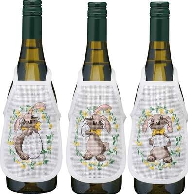 Easter Bunny Wine Bottle Aprons - click for larger image