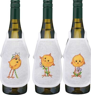 Easter Chicken Wine Bottle Aprons