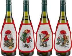 Santa Wine Bottle Aprons - click for larger image