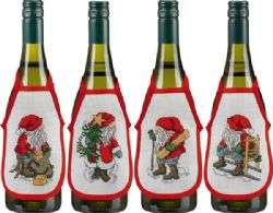 Santa Wine Bottle Aprons - click for larger image