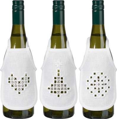 Hardanger Stars Wine Bottle Aprons - click for larger image