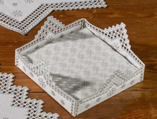 Hardanger Table Mats with Christmas Angels - click for larger image