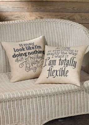 I'm Totally Flexible Cushion - click for larger image