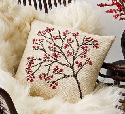 Winterberries Cushion - click for larger image