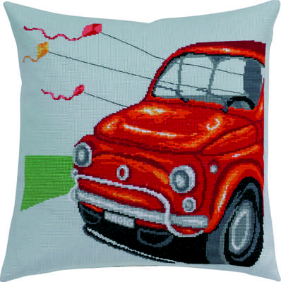 Red Vintage Car Cushion Cover