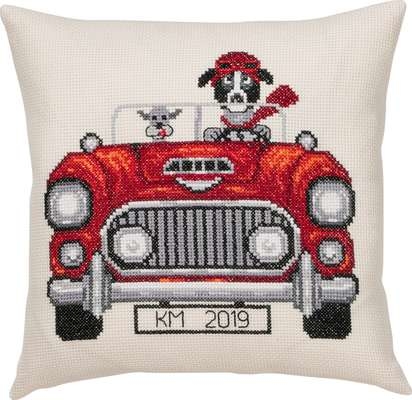 Dogs in Car Cushion - click for larger image