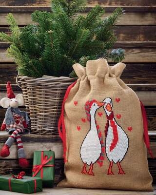 Christmas Sack with Geese - click for larger image