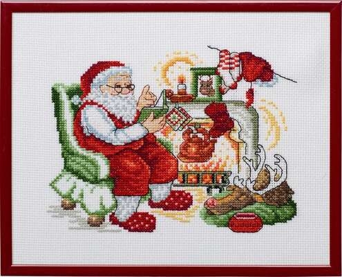 Santa by the Fireside - click for larger image
