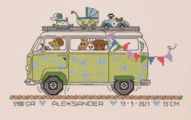 Green Camper Van Birth